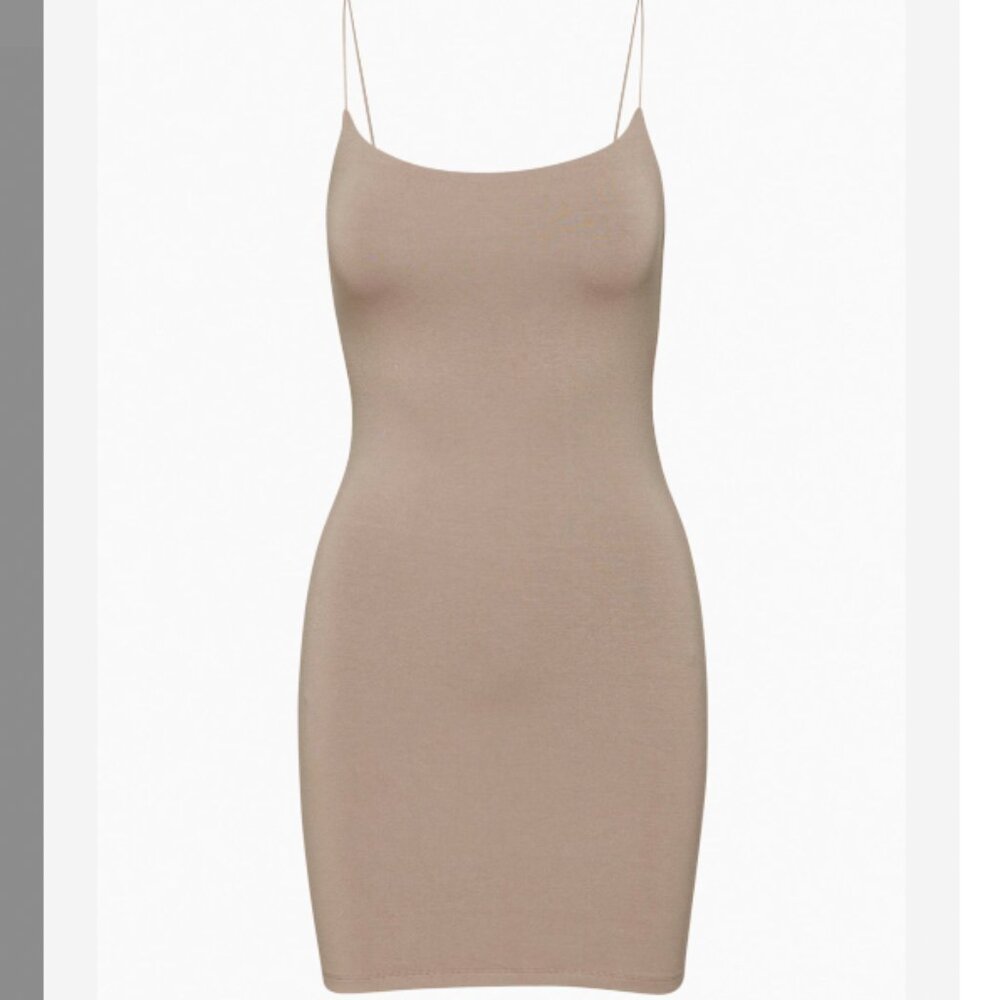 Aritzia Wilfred Free Tiny Dress Taupe Tan Small - Picture 2 of 3